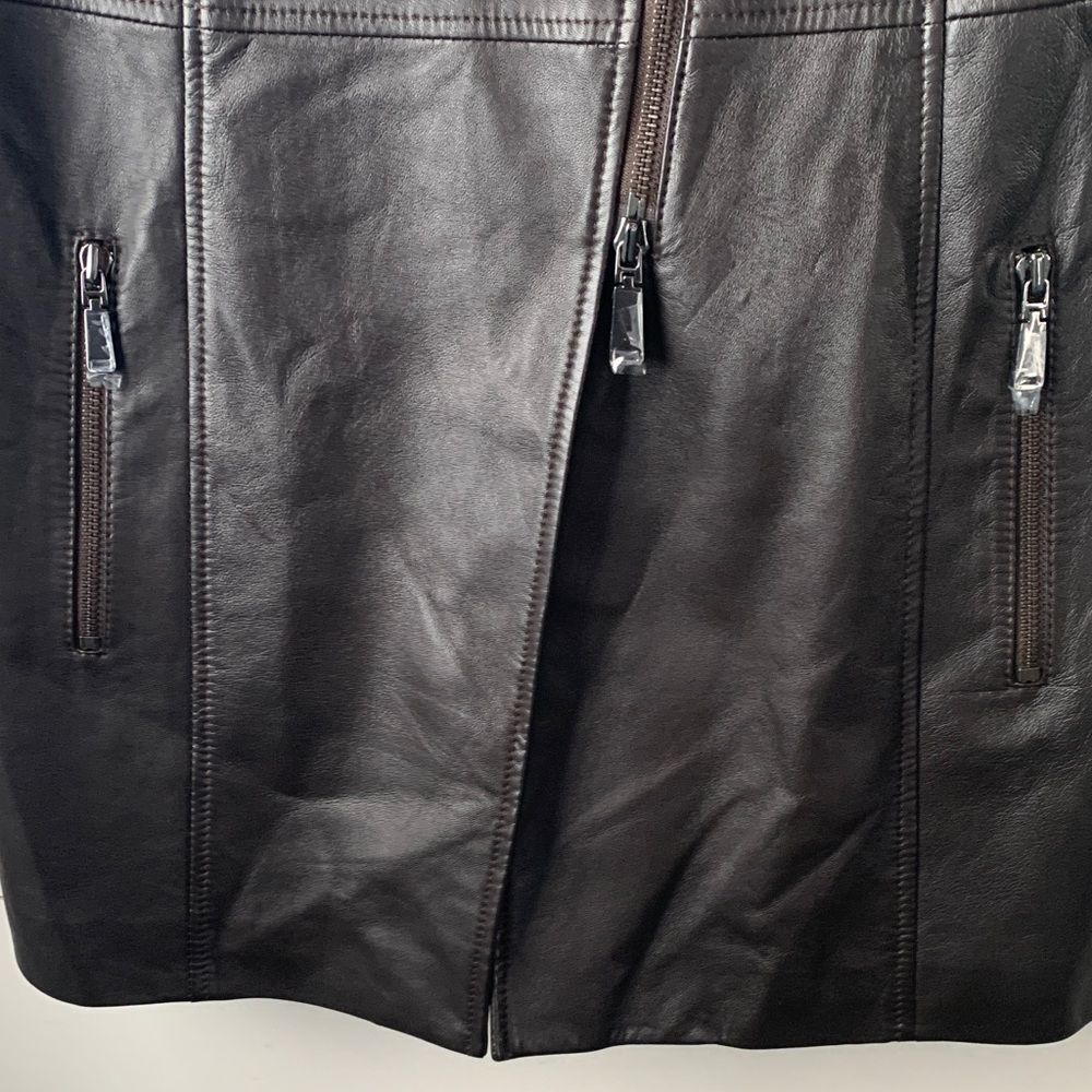 Worth New York dark chocolate brown Leather Moto Vest – Size 10 (NWOT) - Picture 7 of 10